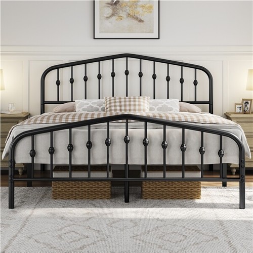 Metal bed frame with - metal, arched