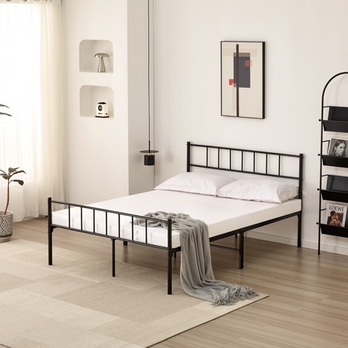 Metal bed frame with - bed,