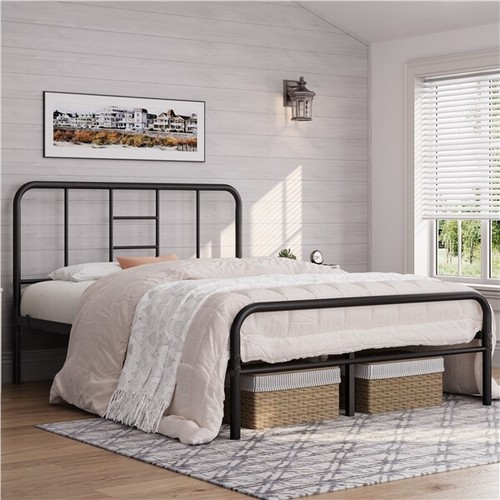 4ft6 double metal bed - bed, frame