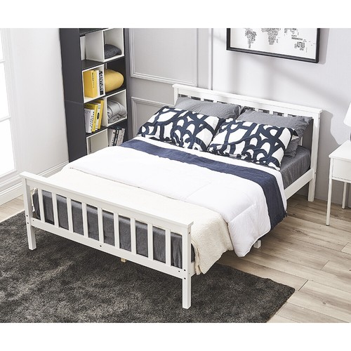 Pine wooden 4ft6 double bed - wooden,